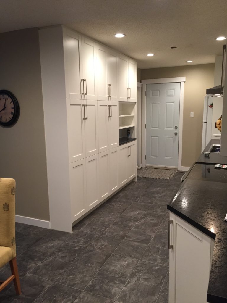 renovated basement kitchen