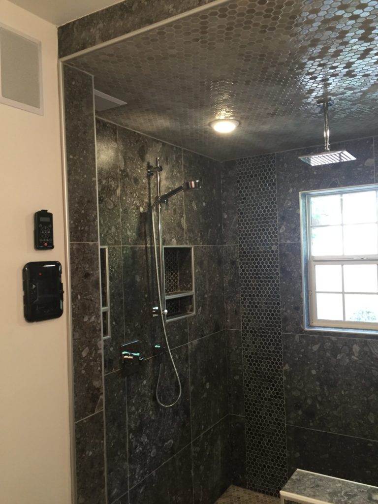 walk in shower with glass doors