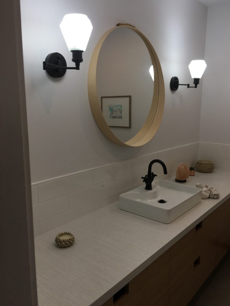 bathroom sink and mirror