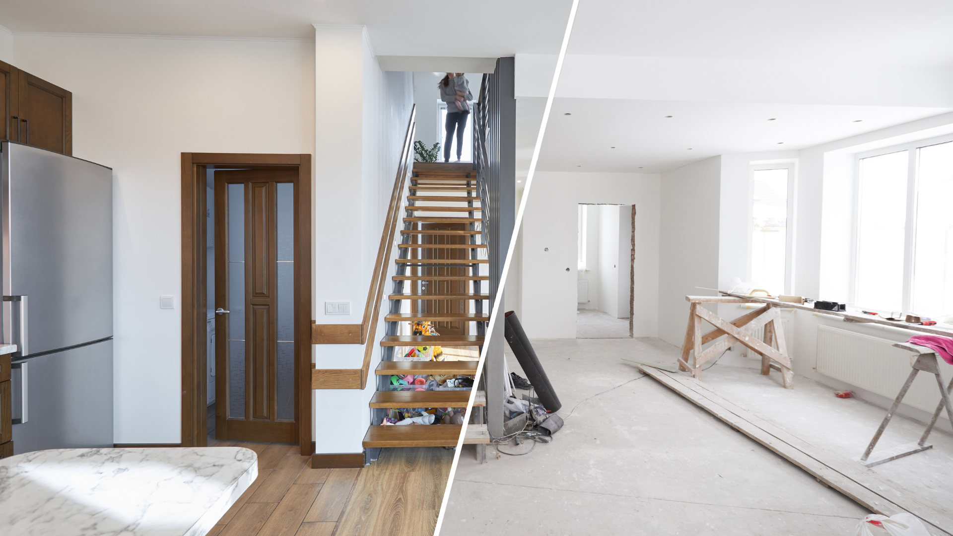 Before and after of a home renovation